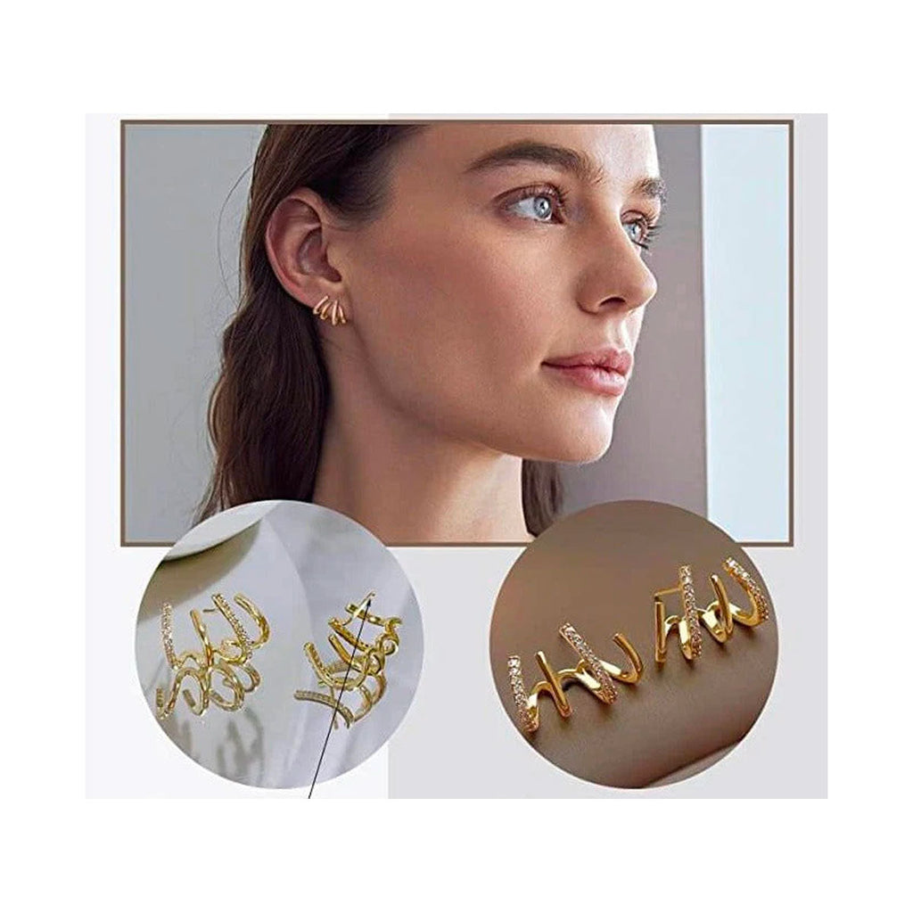 Claw Ear Cuff-örhängen Smycken Dam Hypoallergent Metall Fyra Eleganta Klor