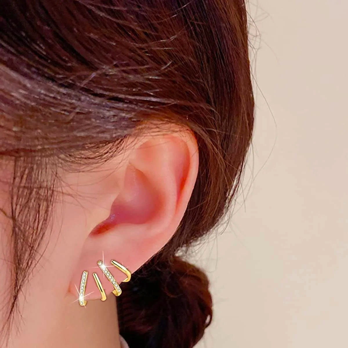 Claw Ear Cuff-örhängen Smycken Dam Hypoallergent Metall Fyra Eleganta Klor