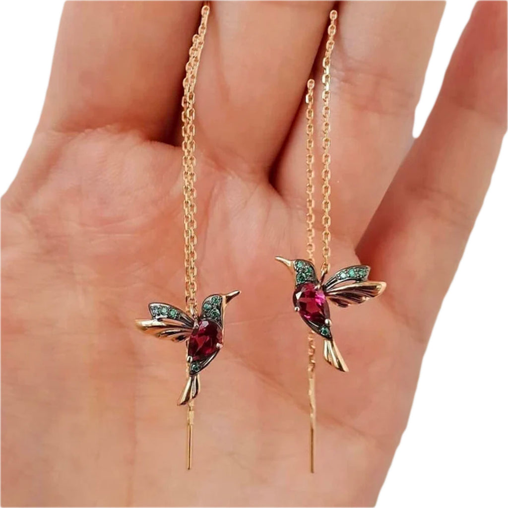 Kolibri Dropp Örhängen Justerbar Värme  Dam  Sterlingsilver  Hypoallergen