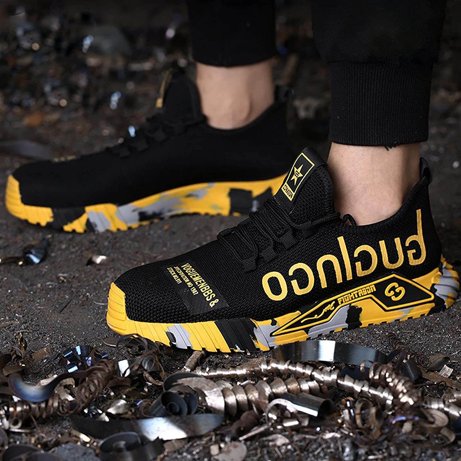 Herrsäkerhetsskor med ståltå