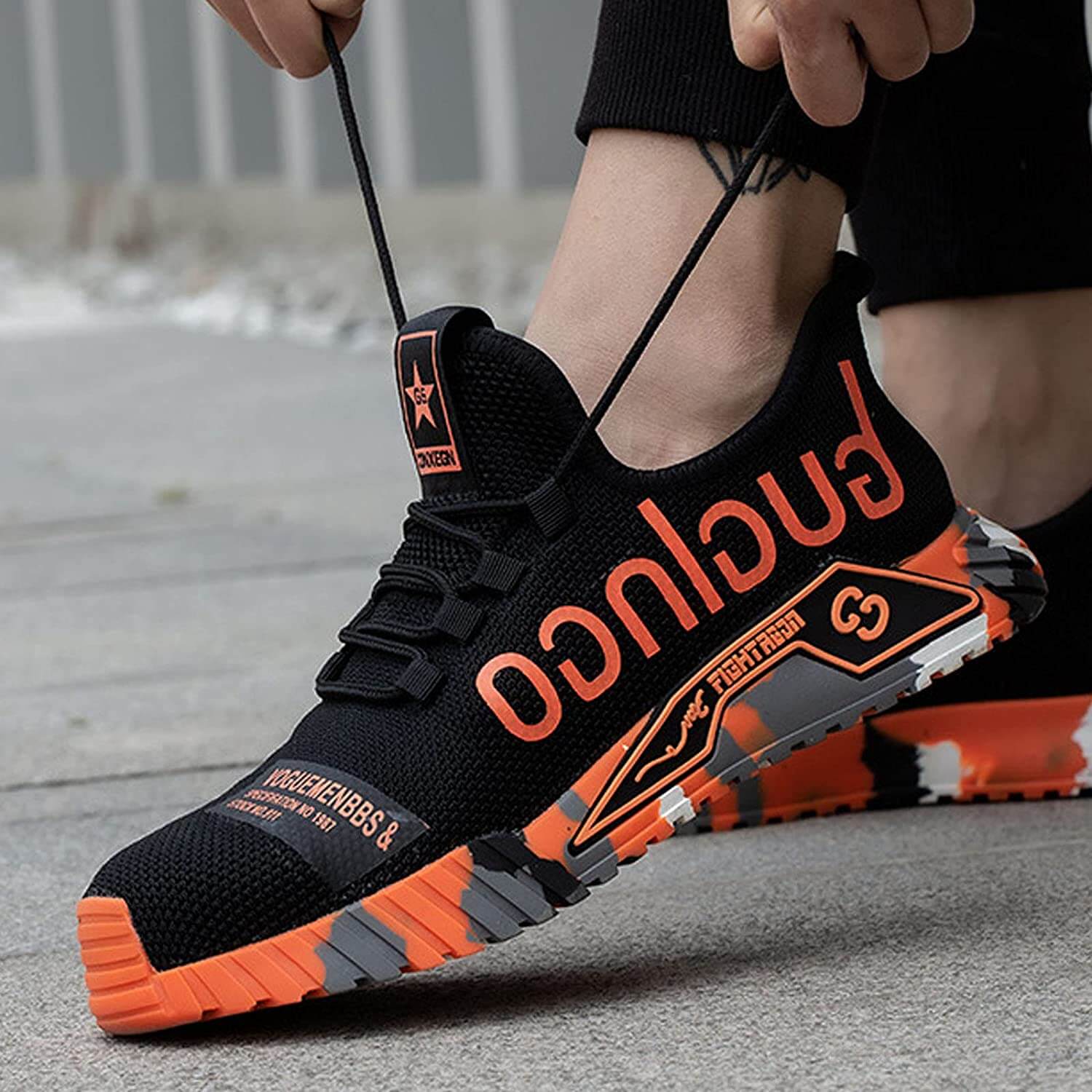 Herrsäkerhetsskor med ståltå