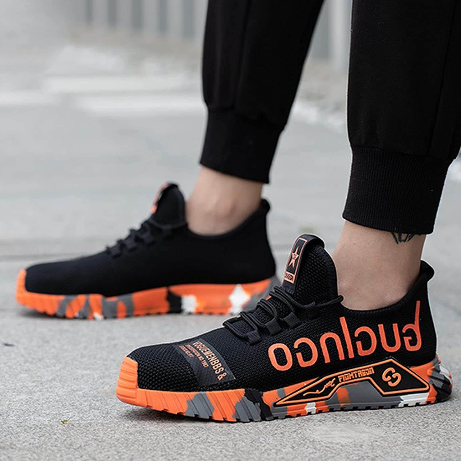 Herrsäkerhetsskor med ståltå